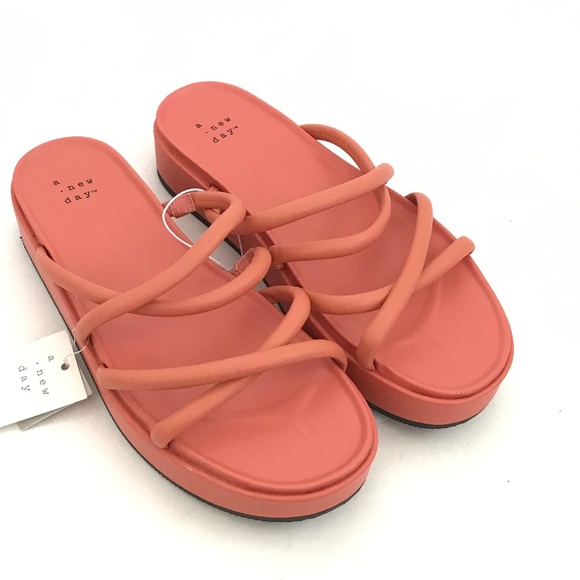A NEW DAY Platform Heel Sandals Dory Strappy Sandals Orange Women’s Size 7 - Picture 16 of 16